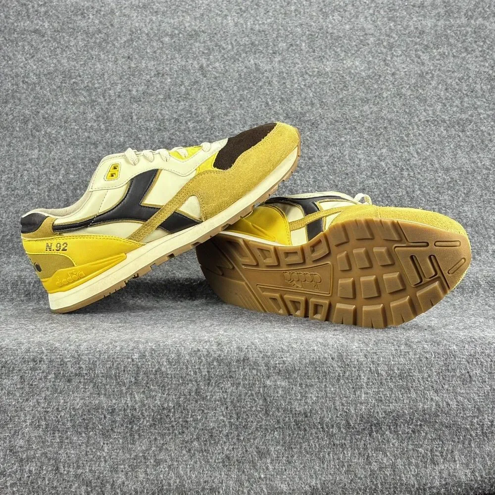 Diadora N.92 Heritage Sneakers Men’s US 9.5 EU 43 Yellow Brown Suede Leather